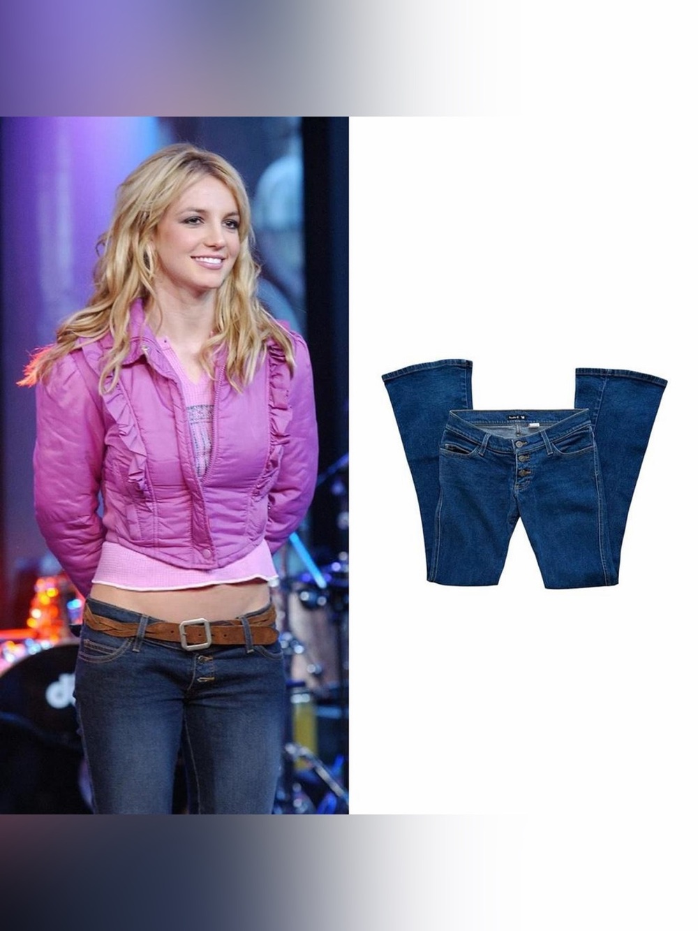 Low Rise 3-Button Bootcut Jeans As Seen On Britney Spears